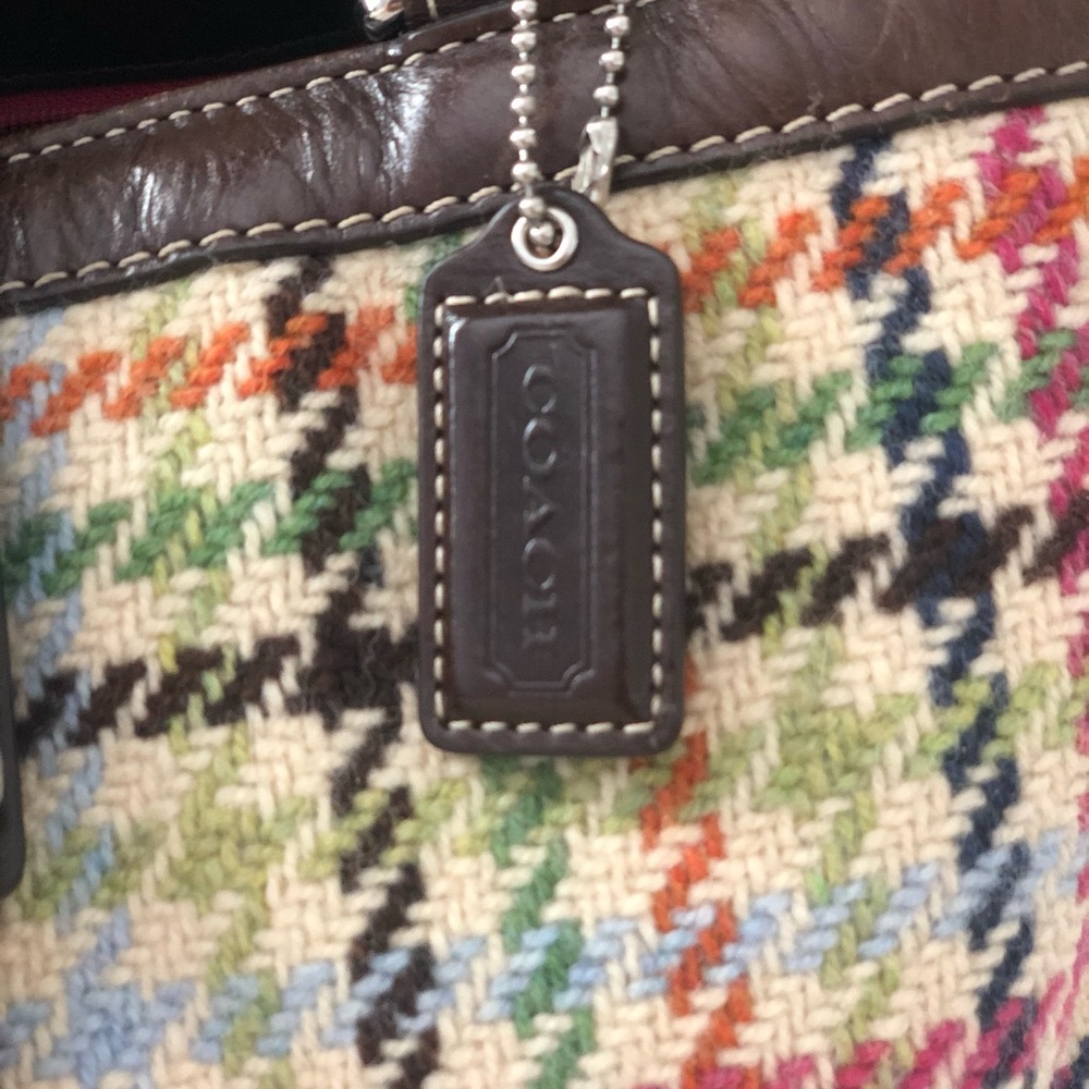 Authentic Coach Hampton Tattersall Houndstooth bag - Picture 2 of 6